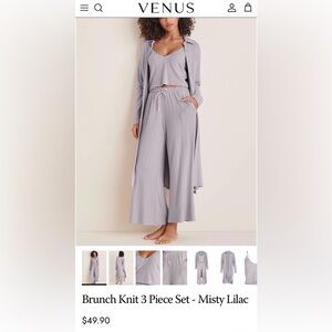 VENUS brunch knit 3pc set soft pine green